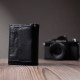 Удобный компактный кошелек с монетницей из натуральной кожи ST Leather Черный