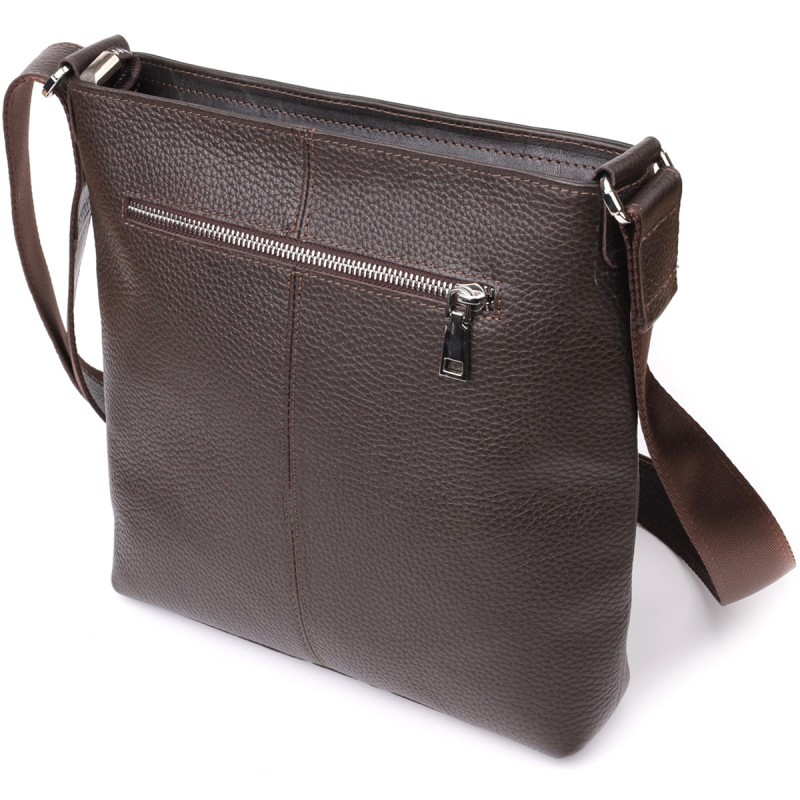 Стильна сумка через плече для чоловіків із натуральної шкіри GRANDE PELLE Коричневий