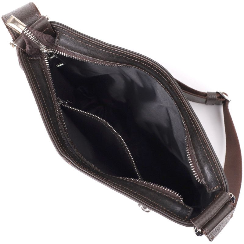Стильна сумка через плече для чоловіків із натуральної шкіри GRANDE PELLE Коричневий
