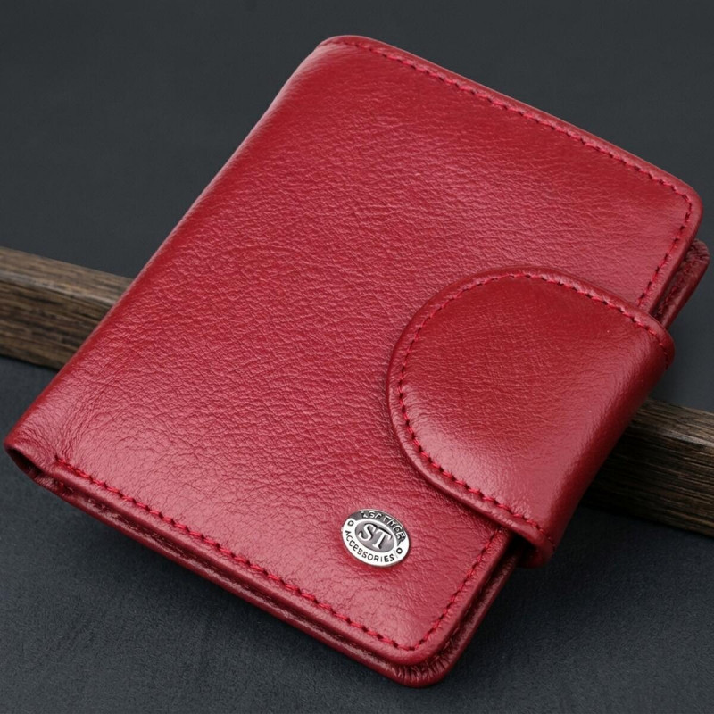 Жіночий гаманець вертикального формату з натуральної шкіри ST Leather Бордовий