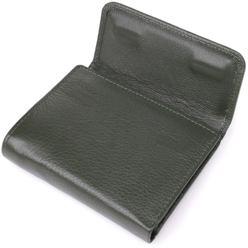 Женский кошелек среднего размера из натуральной кожи ST Leather Зеленый