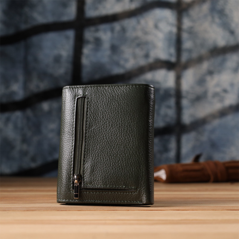 Женский кошелек среднего размера из натуральной кожи ST Leather Зеленый