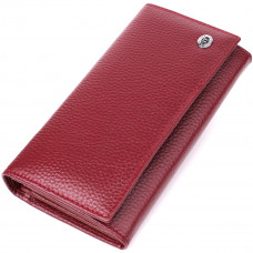 Практичный вертикальный кошелек из натуральной кожи ST Leather Бордовый