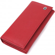 Яркий вертикальный кошелек из натуральной кожи ST Leather Красный