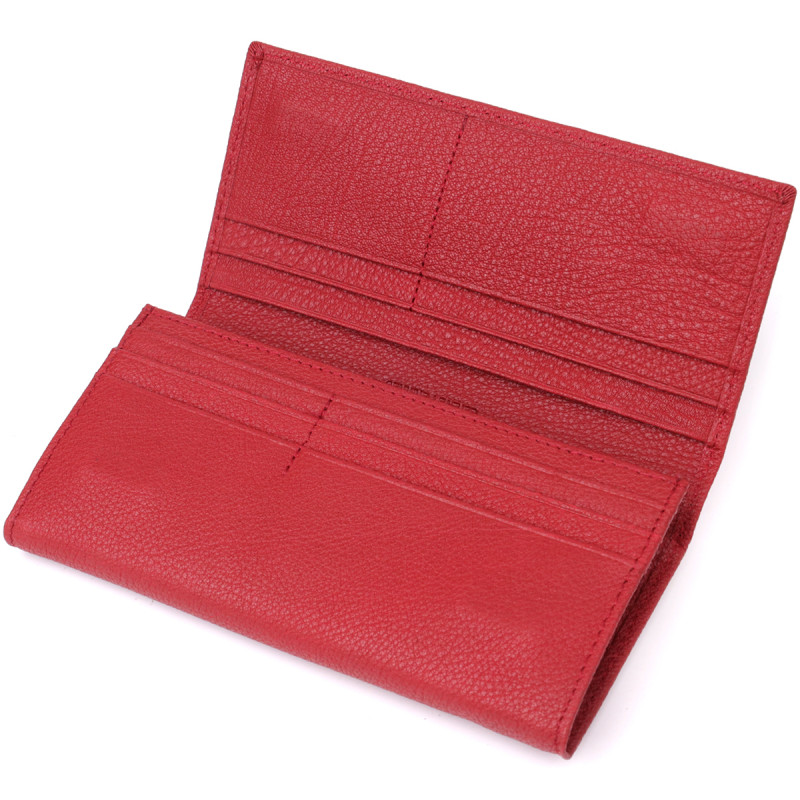 Яркий вертикальный кошелек из натуральной кожи ST Leather Красный
