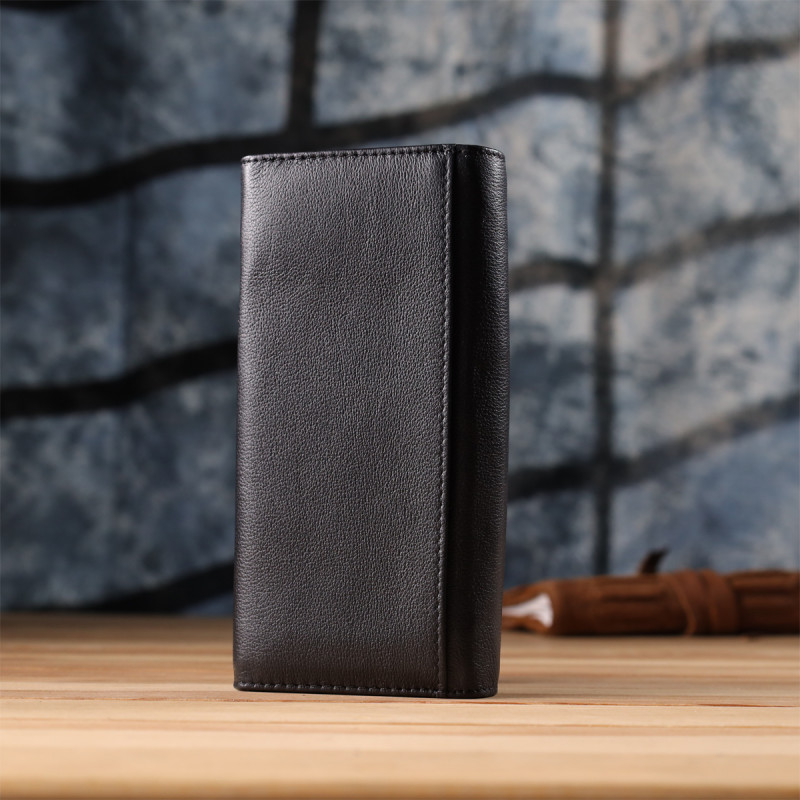 Солидный женский кошелек из натуральной кожи ST Leather Черный