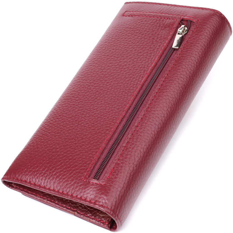 Практичный кошелек для женщин из натуральной кожи ST Leather Бордовый