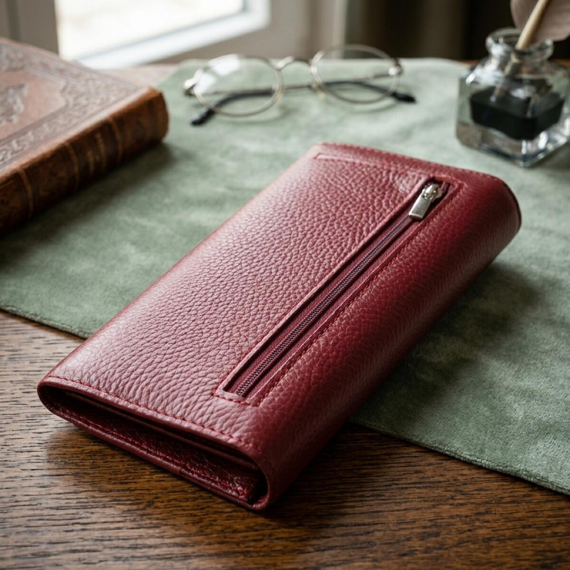 Практичный кошелек для женщин из натуральной кожи ST Leather Бордовый