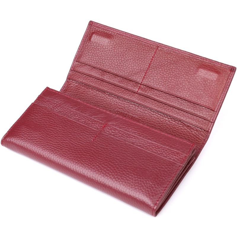 Практичный кошелек для женщин из натуральной кожи ST Leather Бордовый