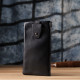 Женский кожаный кошелек-клатч с отделением под телефон ST Leather Черный