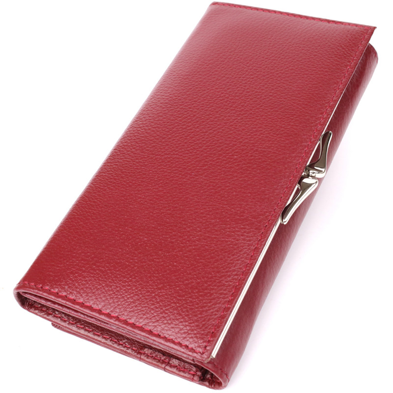 Элегантный кошелек для женщин с монетницей из натуральной кожи ST Leather Бордовый