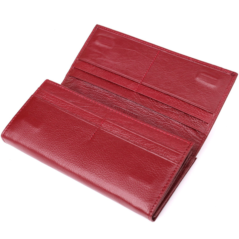 Элегантный кошелек для женщин с монетницей из натуральной кожи ST Leather Бордовый