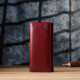 Элегантный кошелек для женщин с монетницей из натуральной кожи ST Leather Бордовый