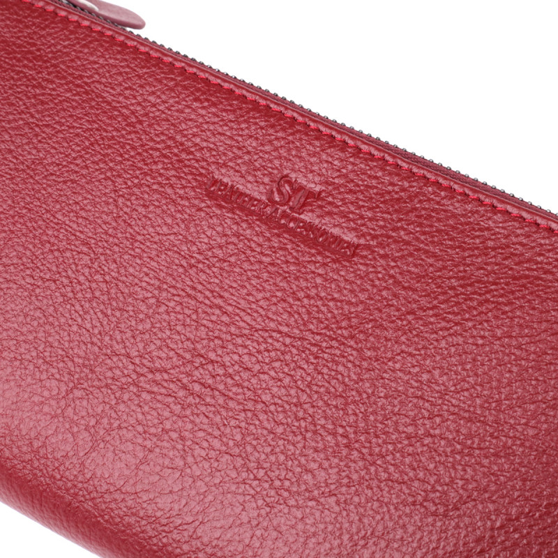 Кожаный кошелек на три отделения для женщин ST Leather Бордовый