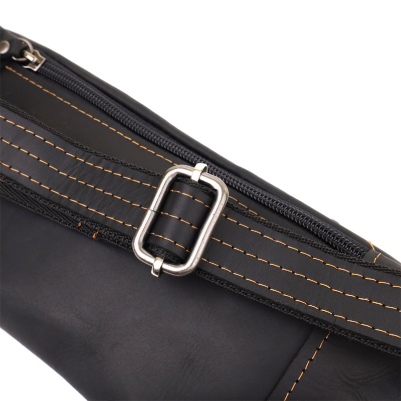 Стильна сумка-бананка для чоловіків із натуральної вінтажної шкіри Shvigel Чорний