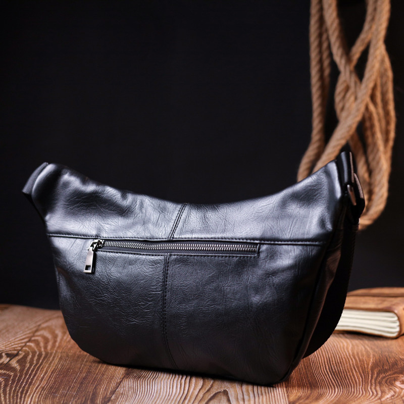 Сумка через плечо Vintage кожаная Черный