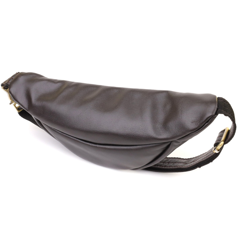 Сумка бананка отменного качества из гладкой натуральной кожи Shvigel Коричневый