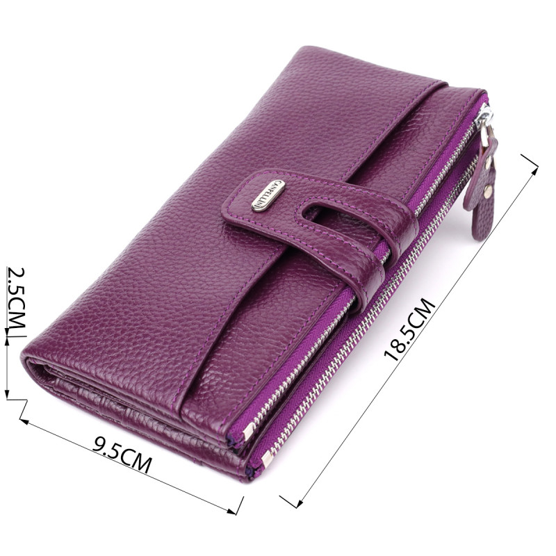 Яскравий жіночий гаманець з натуральної шкіри CANPELLINI _ Фіолетовий