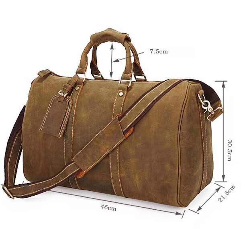 Сумка дорожня Vintage з вінтажній шкіри Коричнева