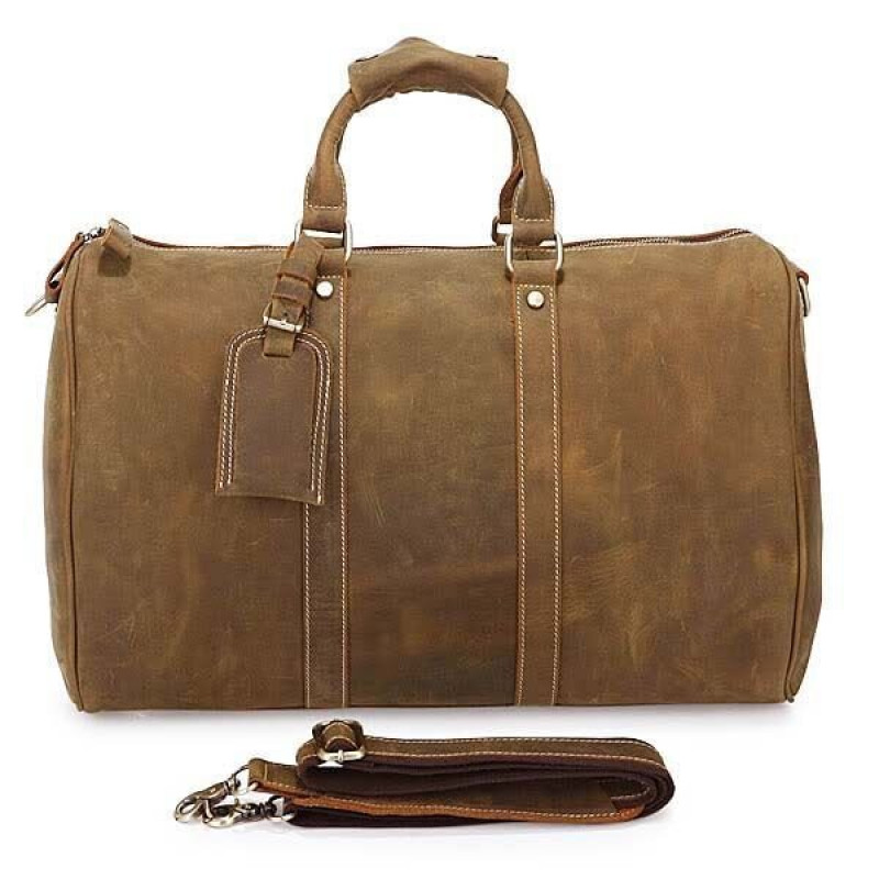 Сумка дорожня Vintage з вінтажній шкіри Коричнева