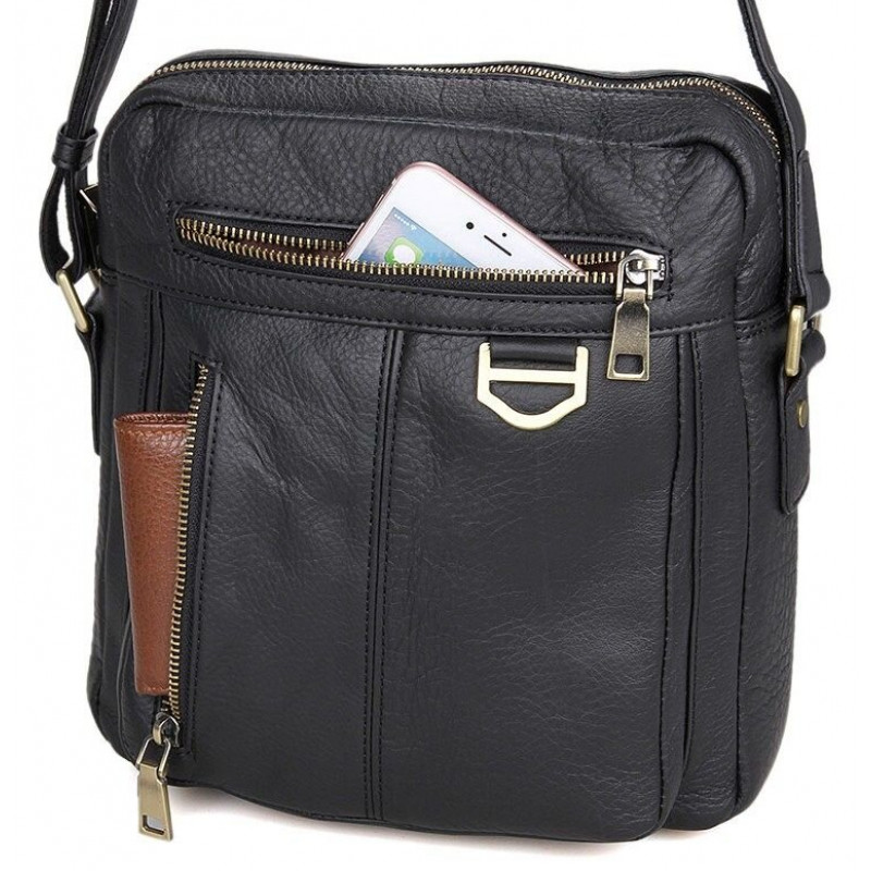 Сумка чоловіча Vintage через плече Чорна