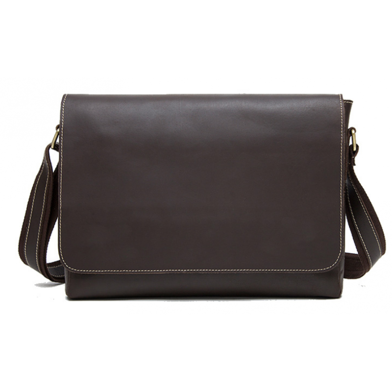 Сумка мужская горизонтальная на плечо Vintage Коричневая