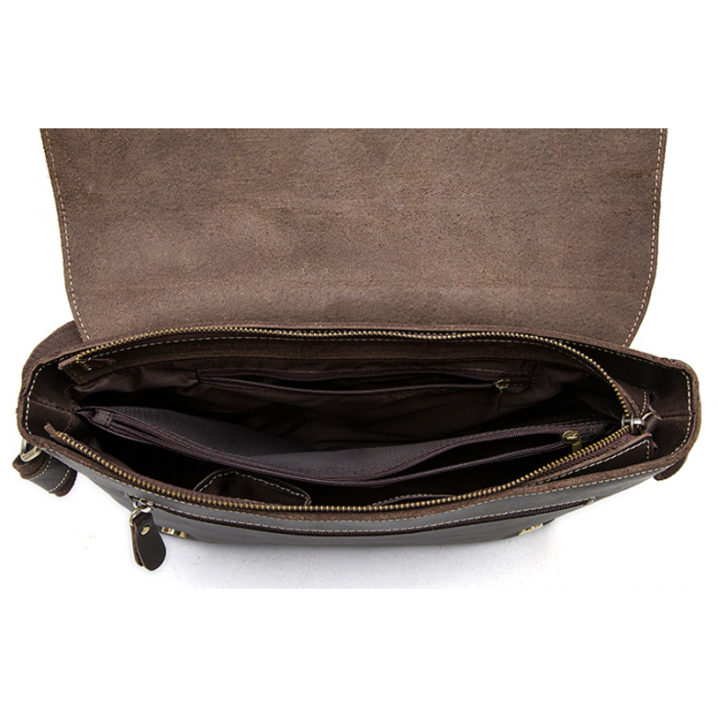 Сумка мужская горизонтальная на плечо Vintage Коричневая