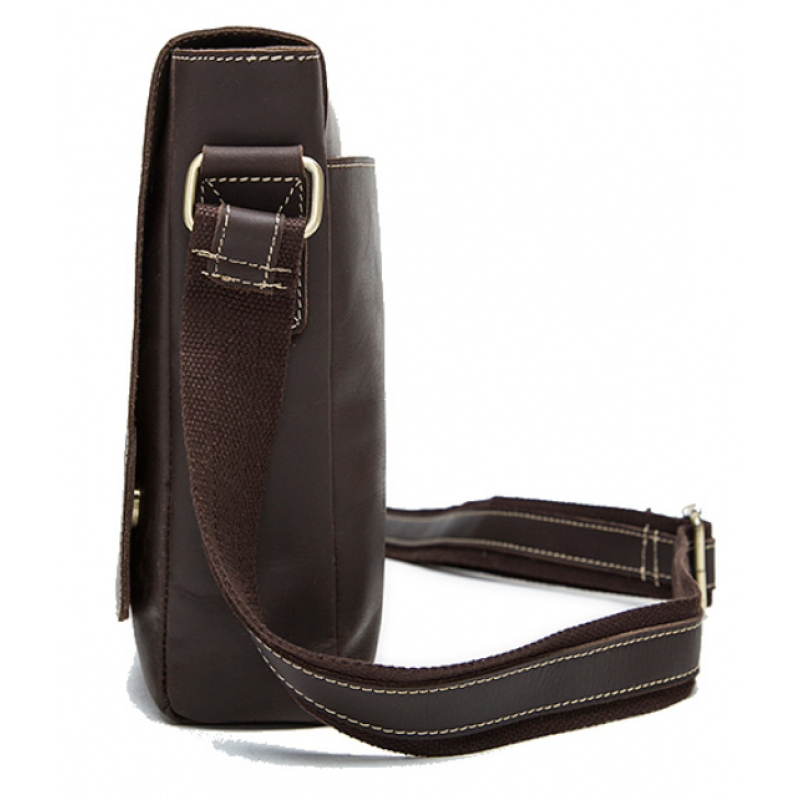 Сумка мужская горизонтальная на плечо Vintage Коричневая