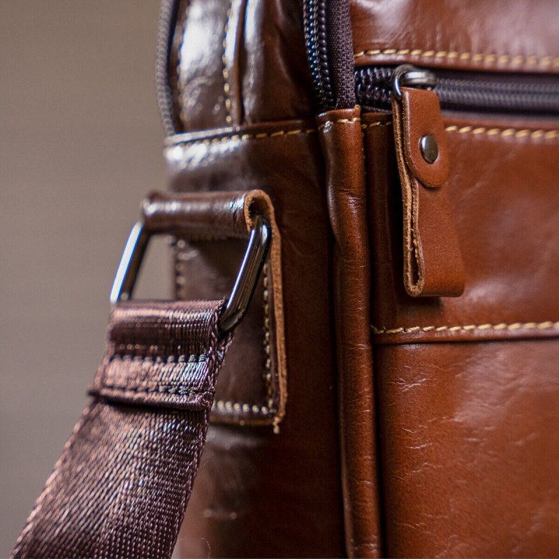 Сумка чоловіча шкіряна Vintage Коричнева