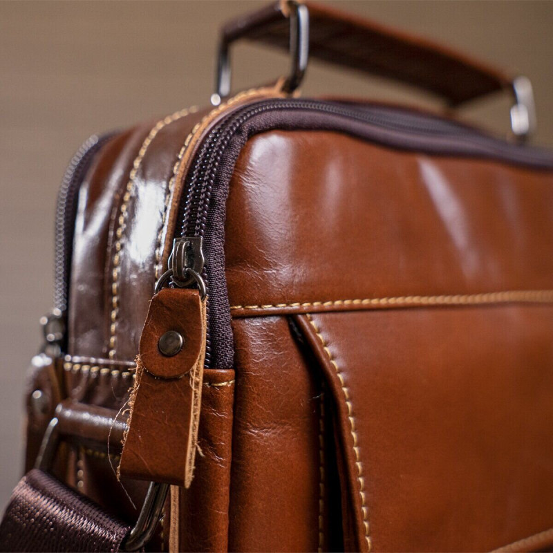 Сумка чоловіча шкіряна Vintage Коричнева