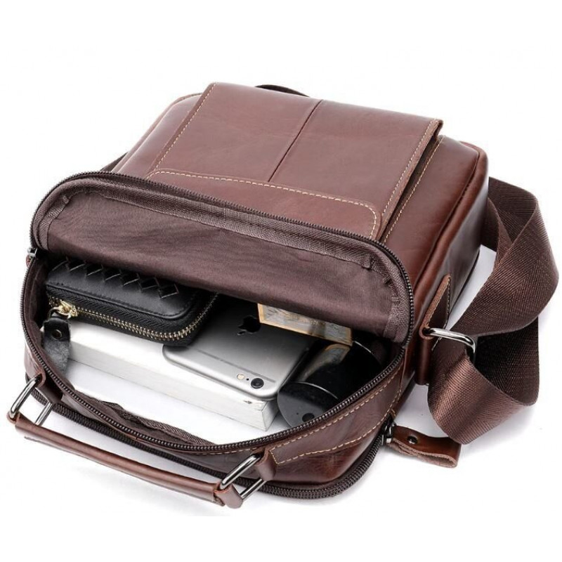 Сумка чоловіча шкіряна Vintage Коричнева