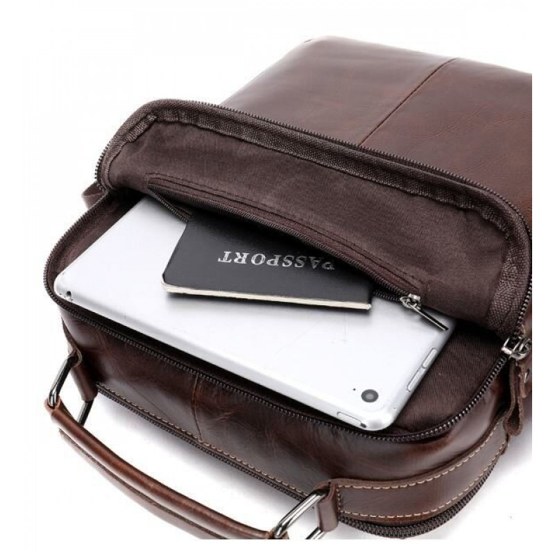 Сумка чоловіча шкіряна Vintage Коричнева