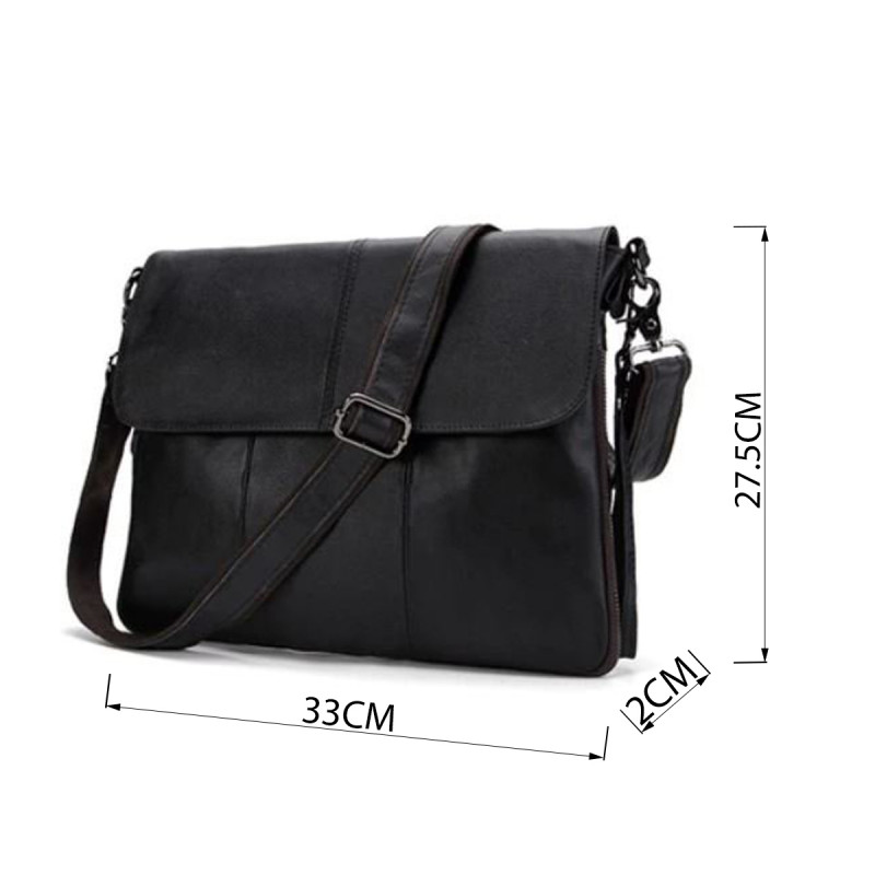 Сумка чоловіча шкіряна Vintage Чорна