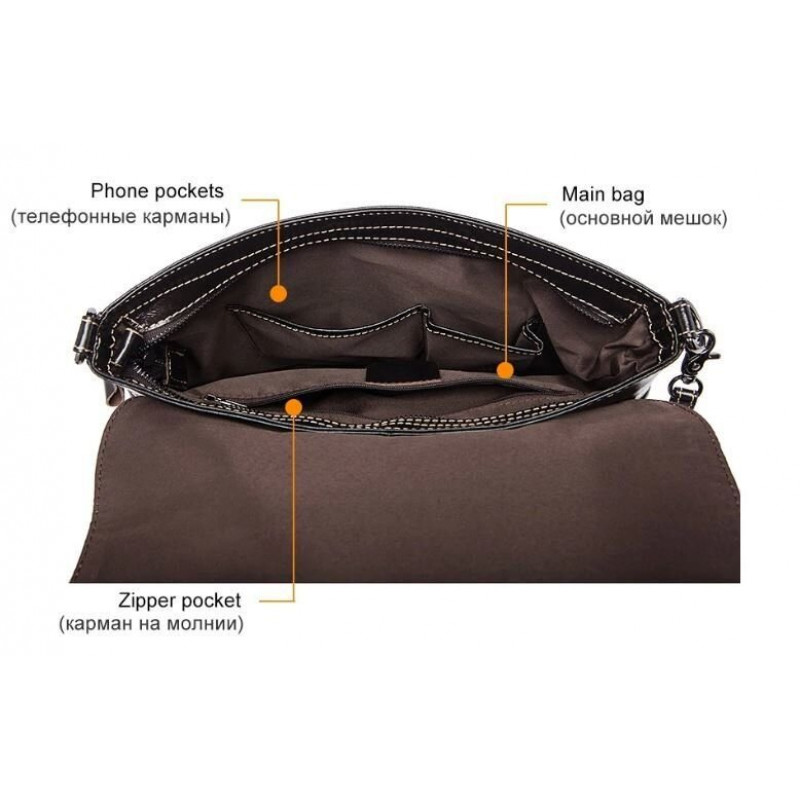 Сумка чоловіча шкіряна Vintage Чорна