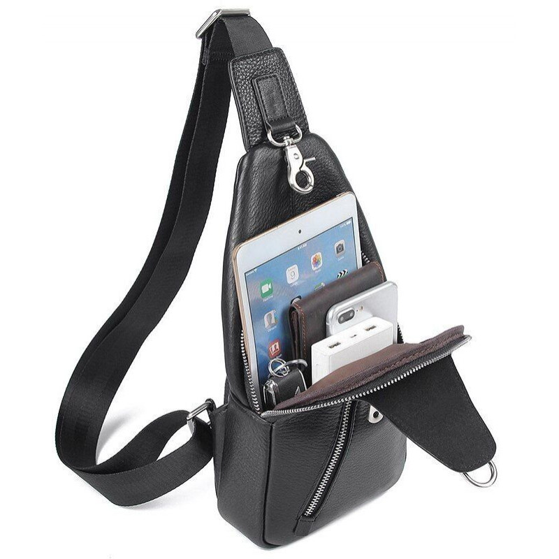 Сумка чоловіча флотар через плече Vintage Чорна