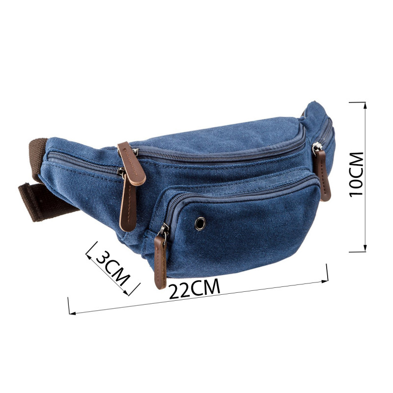 Сумка поясная текстильная Vintage Синяя