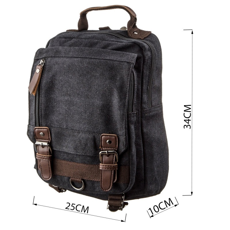 Сумка-рюкзак на одно плечо Vintage Черная