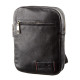 Чоловіча шкіряна сумка через плече для документів та міста SHVIGEL Чорна