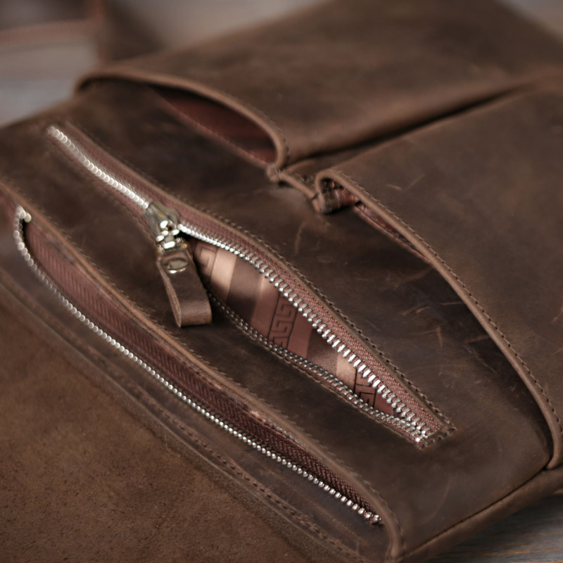 Сумка SHVIGEL из винтажной кожи Коричневая