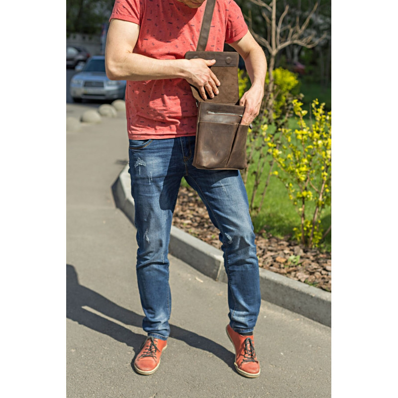 Сумка SHVIGEL из винтажной кожи Коричневая