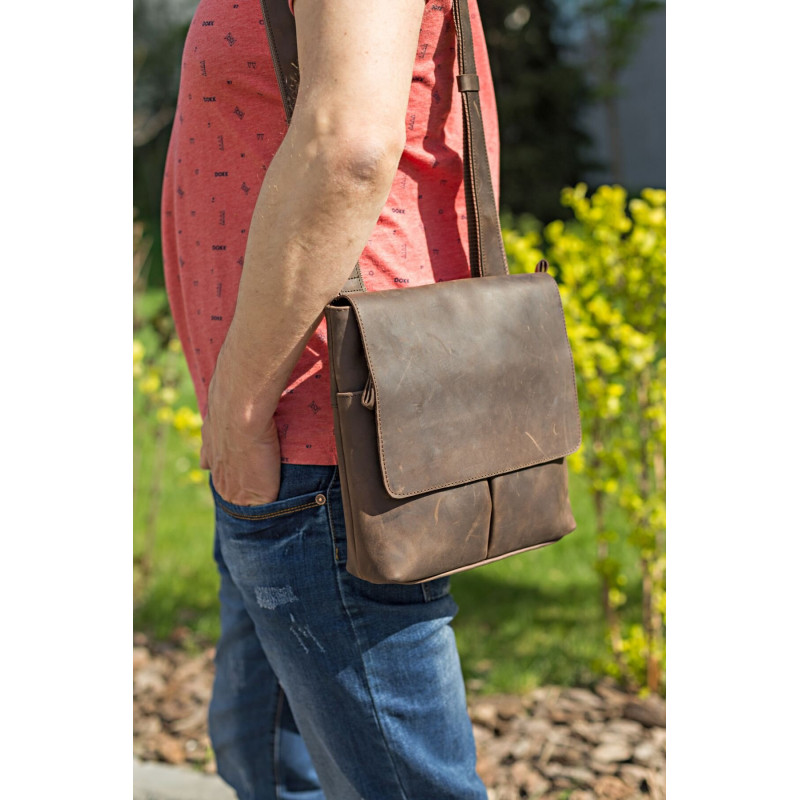 Сумка SHVIGEL из винтажной кожи Коричневая