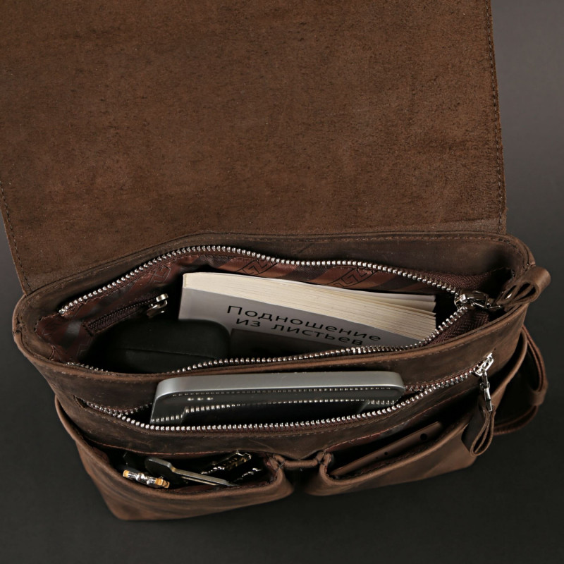 Сумка SHVIGEL из винтажной кожи Коричневая