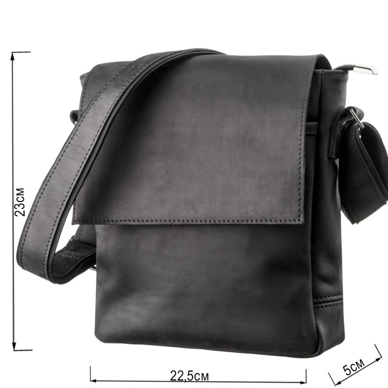 Сумка мужская SHVIGEL кожаная Черная