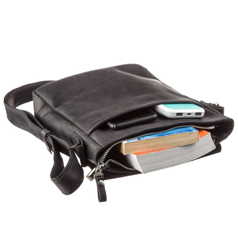 Сумка мужская SHVIGEL кожаная Черная