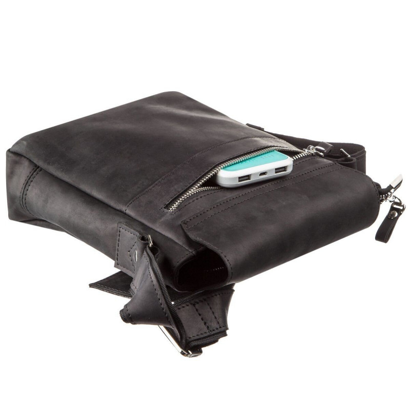 Сумка мужская SHVIGEL кожаная Черная