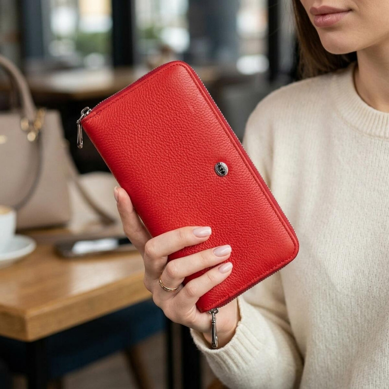 Граціозний жіночий клатч ST Leather Червоний