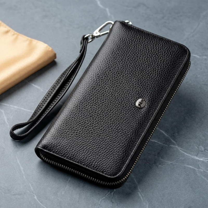 Витончений жіночий гаманець-клатч ST Leather Чорний