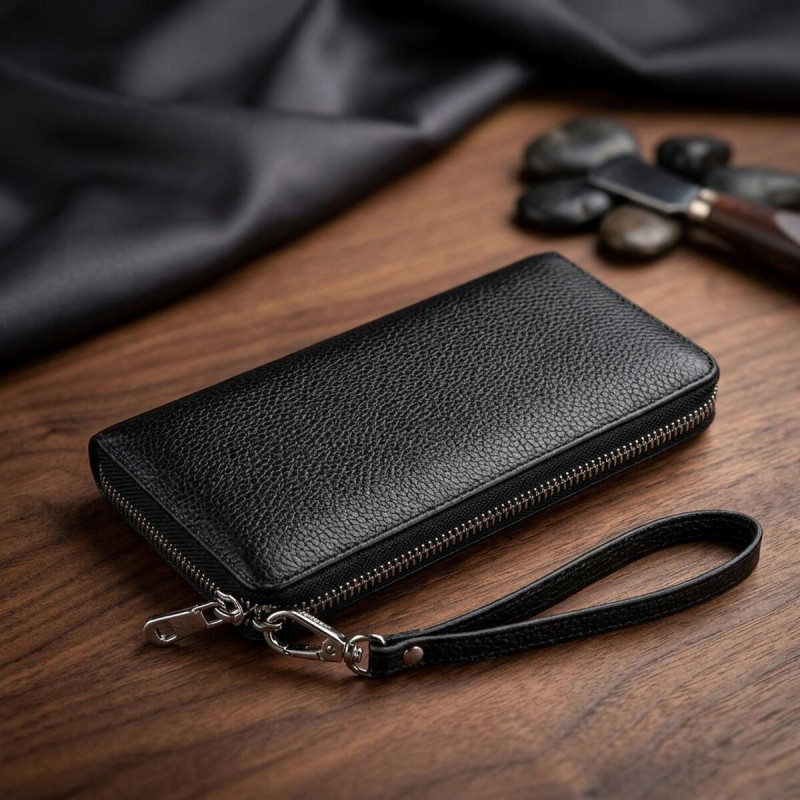 Витончений жіночий гаманець-клатч ST Leather Чорний