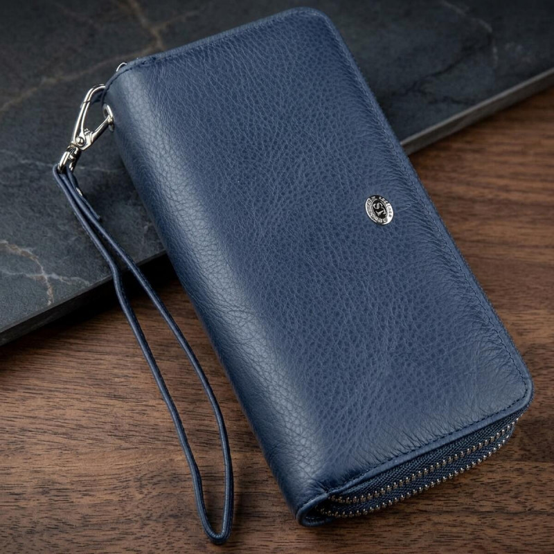 Интересный женский клатч с ремешком ST Leather Синий