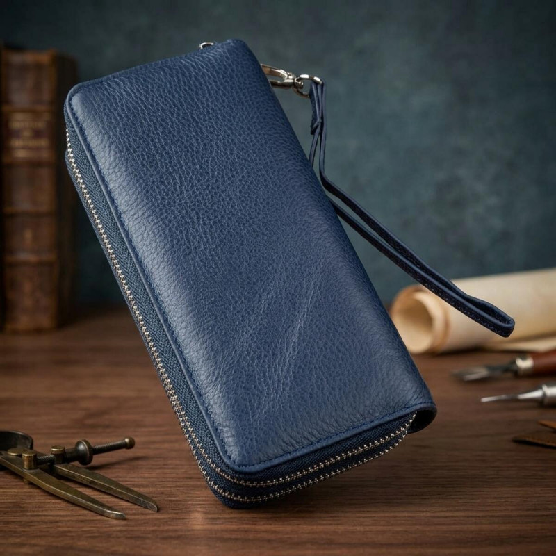 Интересный женский клатч с ремешком ST Leather Синий